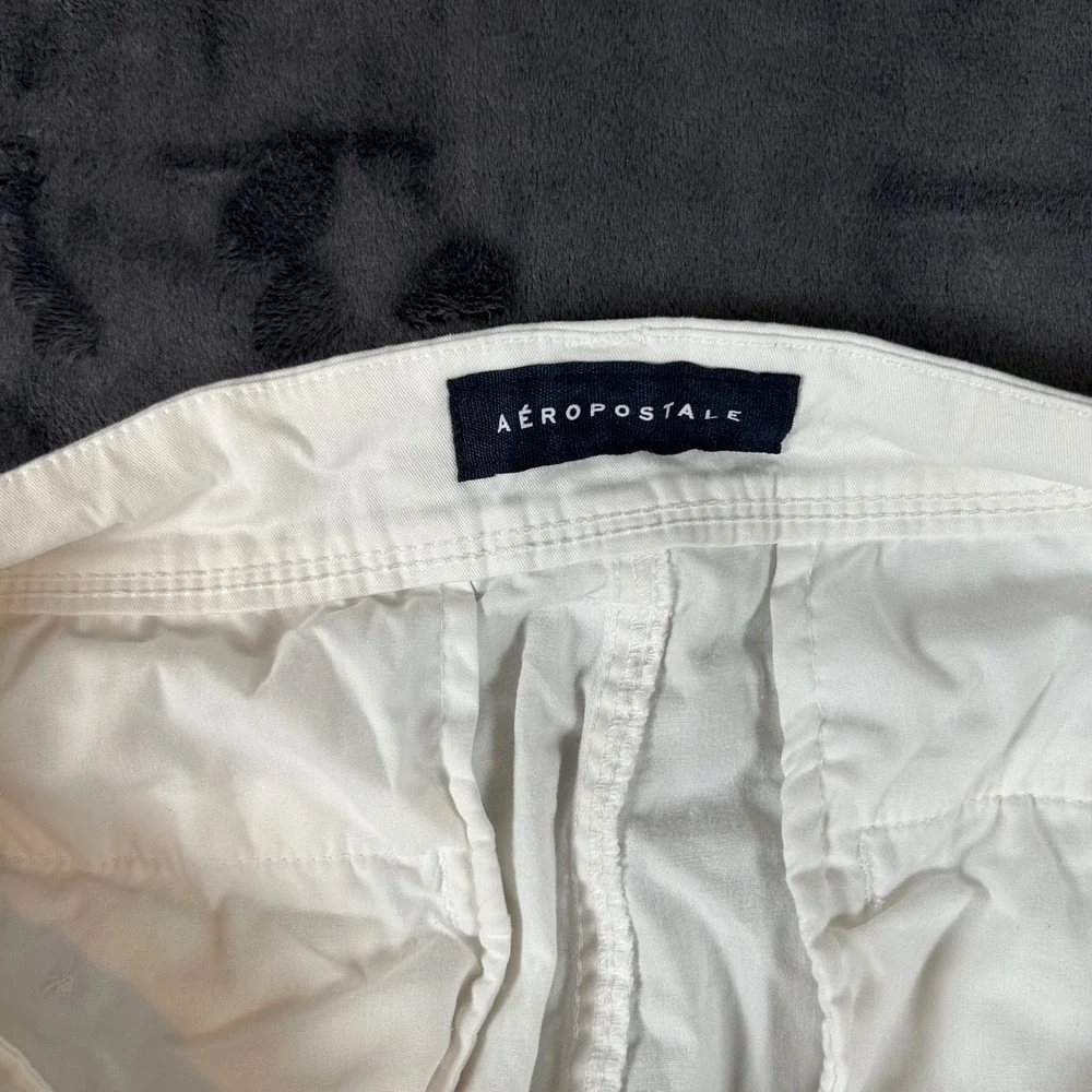 Aeropostale‎ Chino Shorts Mens 30 White Flat Front Cotton Stretch Casual 1718